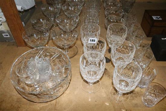 Set 6 Waterford goblets and sundry glassware